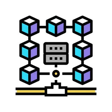 Data system color icon vector illustration Stock Illustration