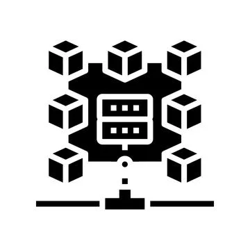 Data system glyph icon vector illustration Illustrazione stock