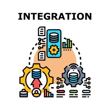 Data system integration connecting digital business processes Stock Illustration