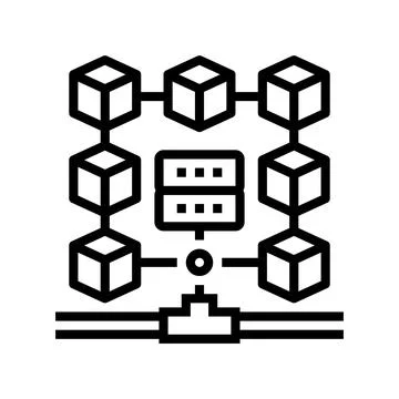 Data system line icon vector illustration Illustrazione stock