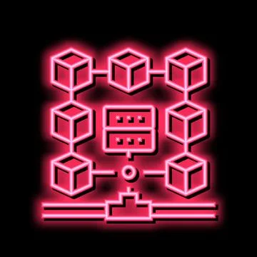 Data system neon glow icon illustration Stock Illustration