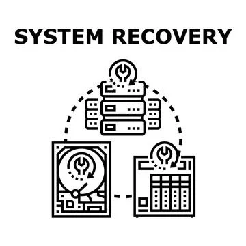 Data system recovery optimizing repair service process Stockillustratie