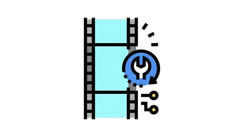 Data tape services color icon animation Stock-Footage 224015862