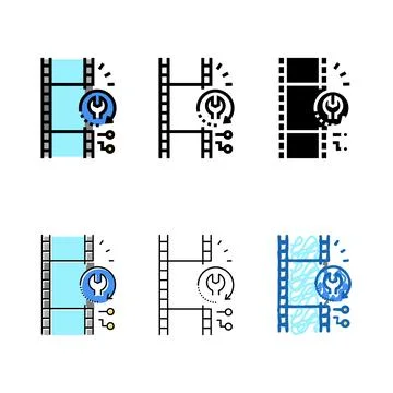 Data tape services series color icon vector Stock Illustration