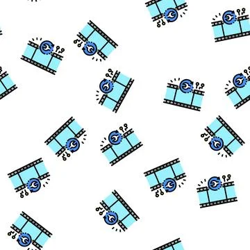 Data tape services vector seamless pattern Stock Illustration