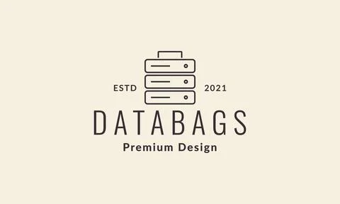Data tech with bag lines logo symbol vector icon illustration graphic design Stock Illustration