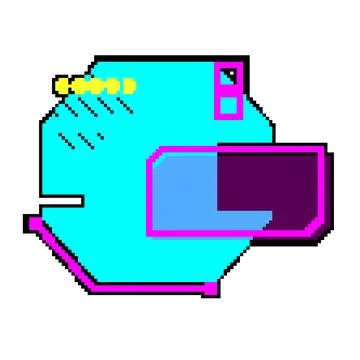 Data tech banner pixel art vector illustration Stock Illustration