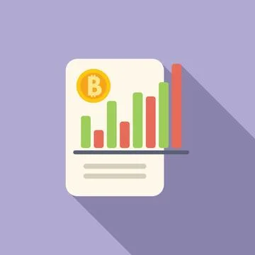 Data tech system icon flat vector. Bitcoin monetary Stock Illustration