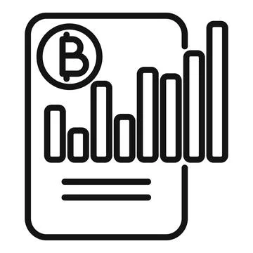 Data tech system icon outline vector. Bitcoin monetary 库存插图