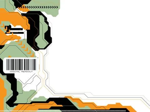 Data tech v3 Technical illustrated background with a futuristic feel with ... Stock-Fotos