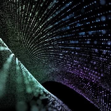 Data technology abstract futuristic 3d illustration. Big data visualization. Stock Illustration