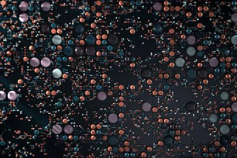 Data technology abstract futuristic illustration . Dots and lines on dark Illustrazione stock