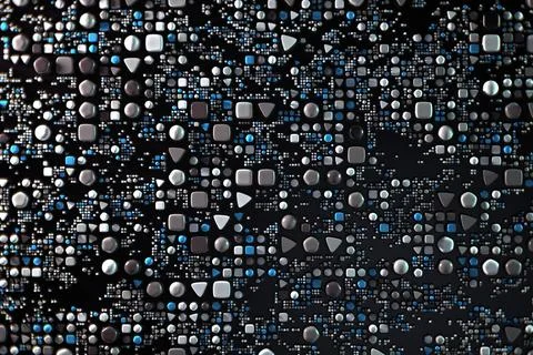 Data technology abstract futuristic illustration . Dots and lines on dark Ilustração Stock