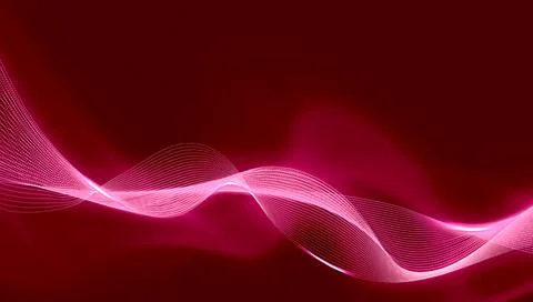 Data technology abstract futuristic illustration. red wave lines from dots Stock Illustration