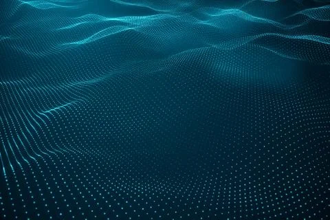 Data technology, abstract global network. Wave of particles. Abstract background Stock-Illustration