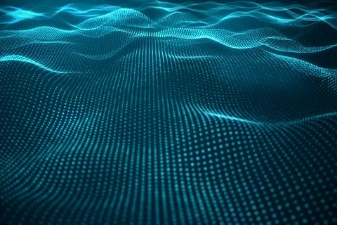 Data technology, abstract global network. Wave of particles. Abstract background Stock Illustration