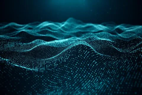 Data technology, abstract global network. Wave of particles. Abstract background イラスト素材