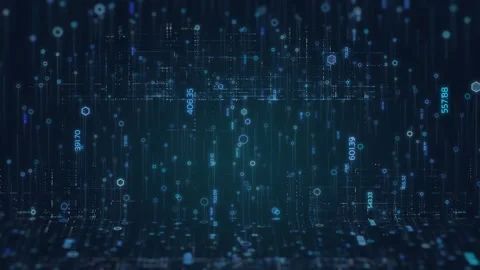 Data technology background, code hexagon digital grid line rise up, dark bl.. Stock Footage 241005098