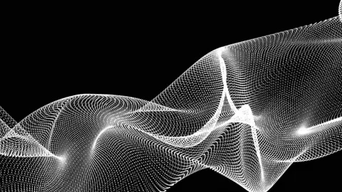 Data technology illustration. Abstract halftone wave dotted background. Stock Footage 237423630