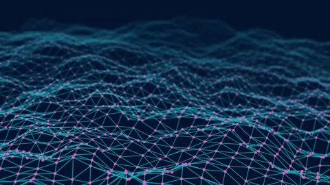 Data technology illustration. Abstract wave with connecting dots and lines. Stock Footage 155273639