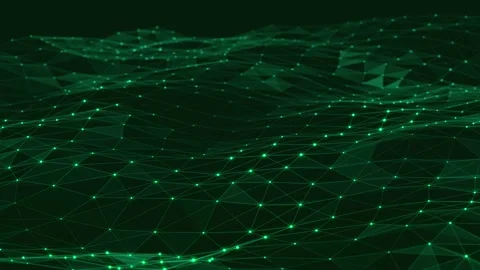 Data technology illustration. Abstract wave with connecting dots and lines. Stock Footage 155275344