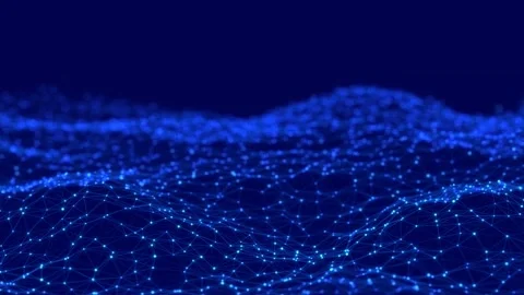 Data technology illustration. Abstract wave with connecting dots and lines. Stock Footage 155405340