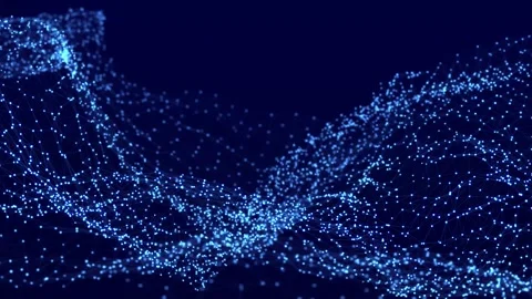 Data technology illustration. Abstract wave of moving  dots. Digital background. Stock Footage 156208875