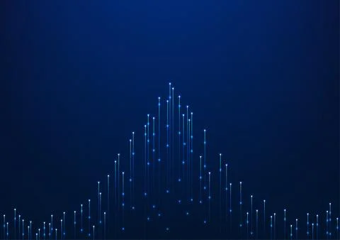 Data Technology The lines that rise simultaneously represent the use of tec.. Stock Illustration