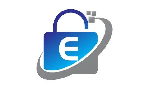 Data Technology protection Initial E Stock-Illustration