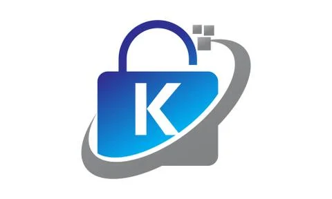 Data Technology protection Initial K Stock-Illustration