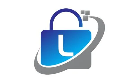 Data Technology protection Initial L Stock Illustration