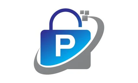 Data Technology protection Initial P Stock Illustration