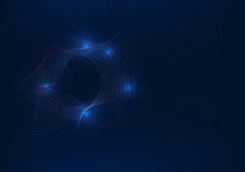 Data technology spherical polka-dot waves that are overlapping in many laye.. Stock Illustration