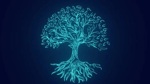 Data Technology Tree storing data futuristic neon animation	 Stock Footage 241073191