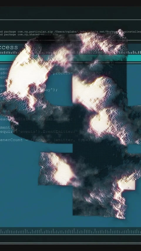 Data terminal screen with encryption code animation over terminal access Stock Footage 320215604