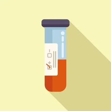 Data test tube icon flat vector. Medical lab Stock Illustration