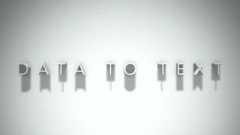 Data to text 3D title animation with shadows on a white background Stock Footage 298004419