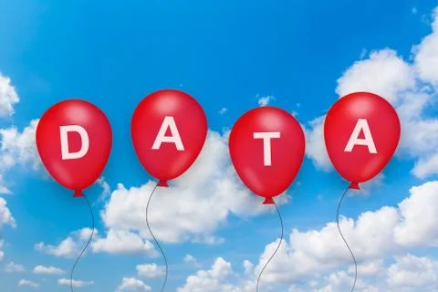 Data text on balloon イラスト素材