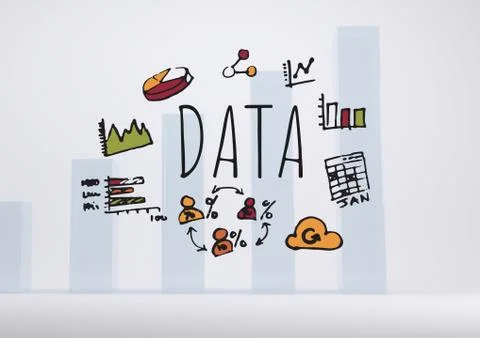 Data text with drawings graphics Stock Illustration