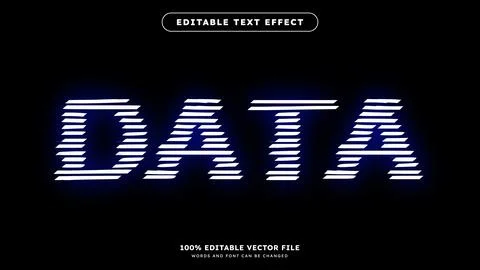 Data Text Effect Simple modern and futuristic Easy to edit Vector illustratio Stock Illustration