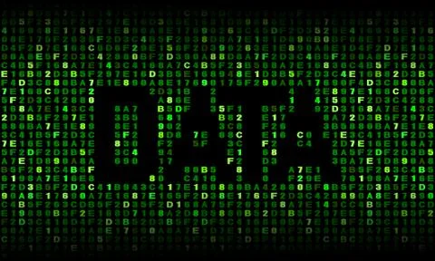 Data text on hex code illustration Stock Illustration