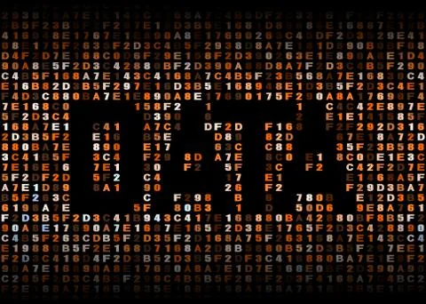 Data text on hex code illustration Stock Illustration