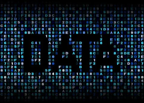 Data text on hex code illustration イラスト素材