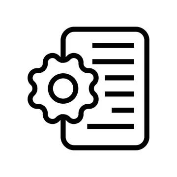 Data text icon line isolated on white background. Black flat thin icon on m.. Stock Illustration