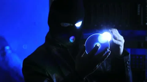 Data theft DVD - with storm hood - 4 Video stock 11606682