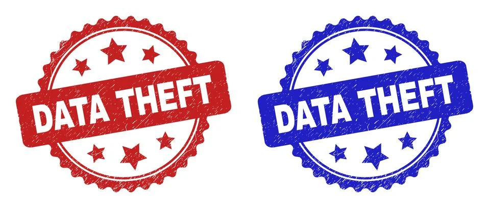 DATA THEFT Rosette Seals Using Unclean Texture 스톡 일러스트