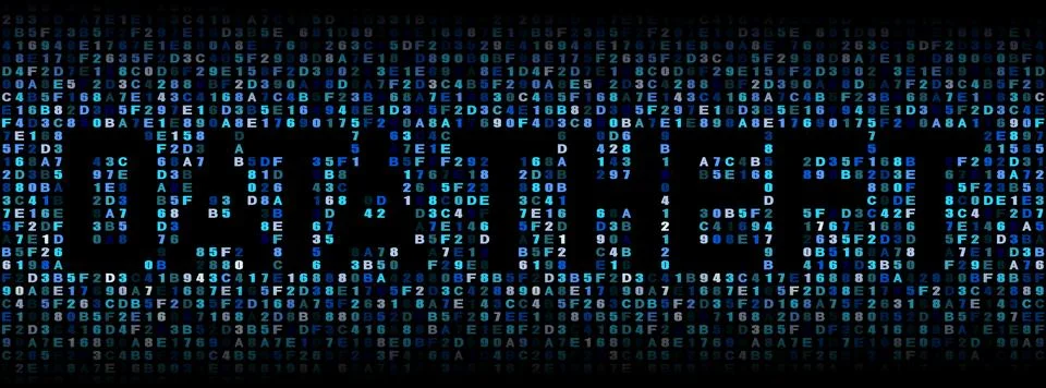 Data Theft text on hex code illustration Stock Illustration