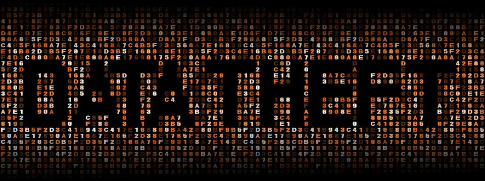 Data Theft text on hex code illustration Stock-Illustration