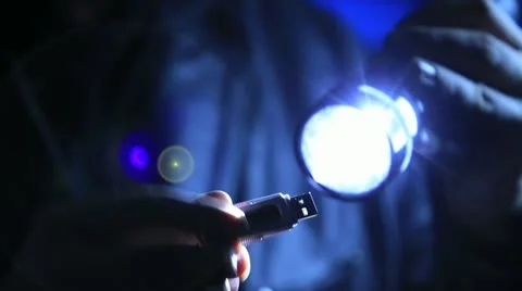 Data theft USB - with storm hood - 1 Stock Footage 11606749