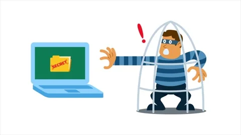 Data Thief Got Caged Stock Footage 329340551